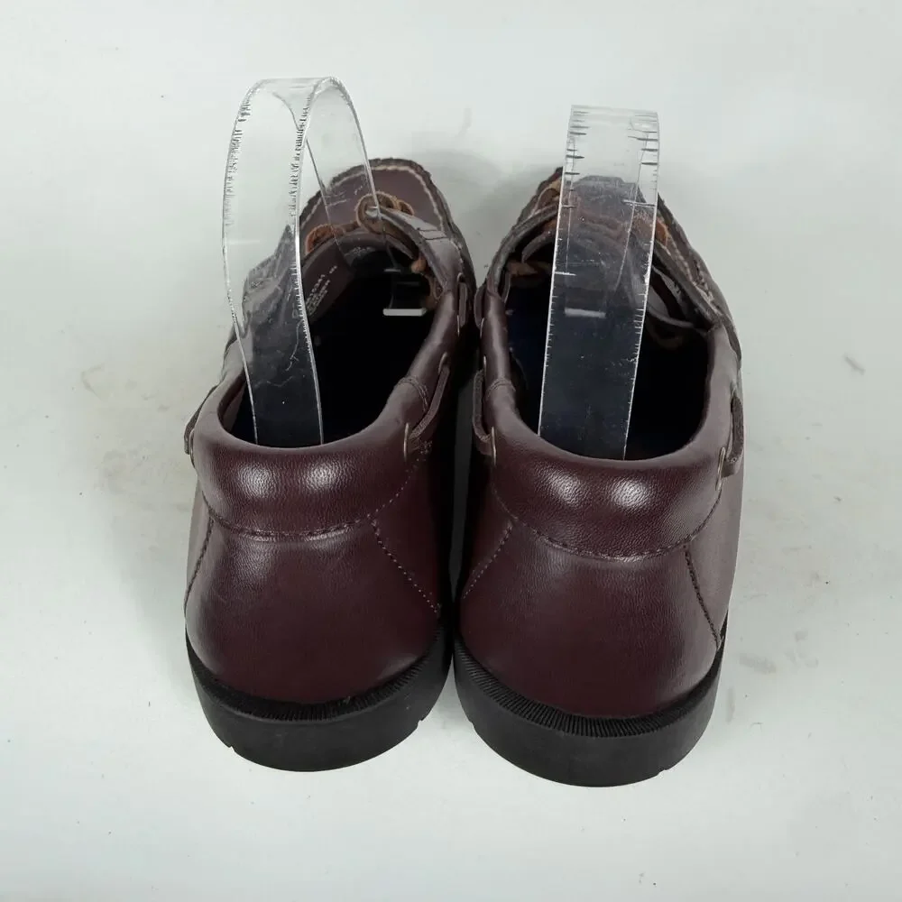 Polo Sport Ralph Lauren Boat Shoes Men's 10 Brown Leather Lace-Up Low Top Casual